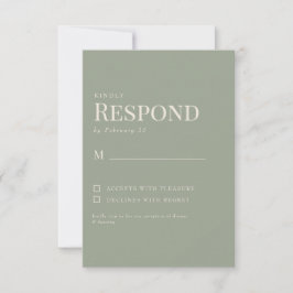 Simple respuesta de RSVP de boda de salvia