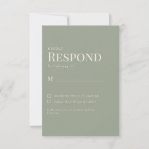 Simple respuesta de RSVP de boda de salvia