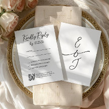 Simple respuesta de RSVP de boda manuscrita capric