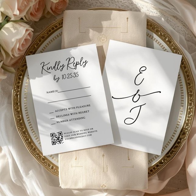 Simple respuesta de RSVP de boda manuscrita capric (Subido por el creador)