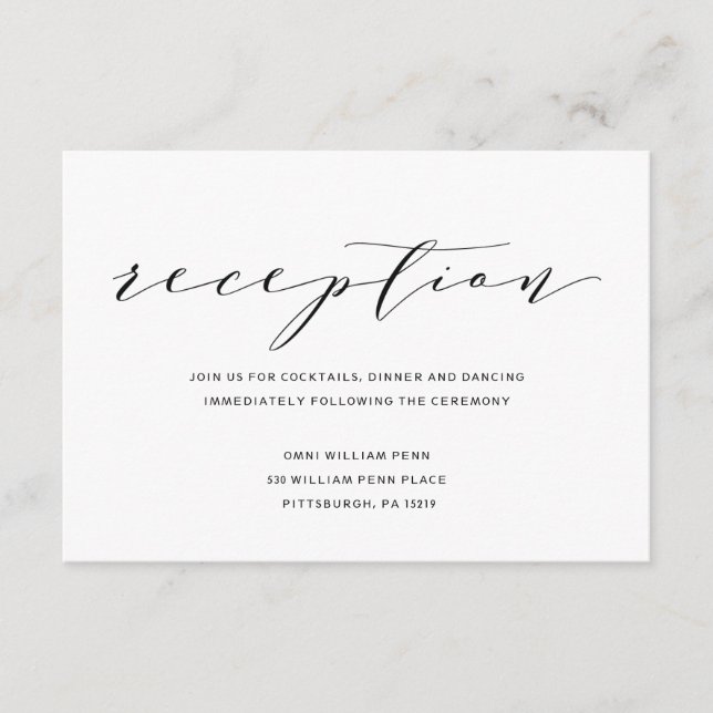 Simple Romance Calligraphy Wedding Tarjeta de rece (Anverso)
