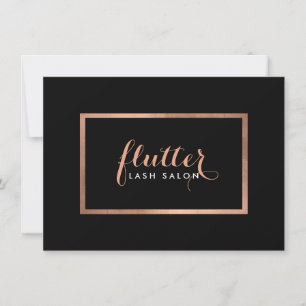 Simple Rosa Gold Lash Salon Black Gift Certificado