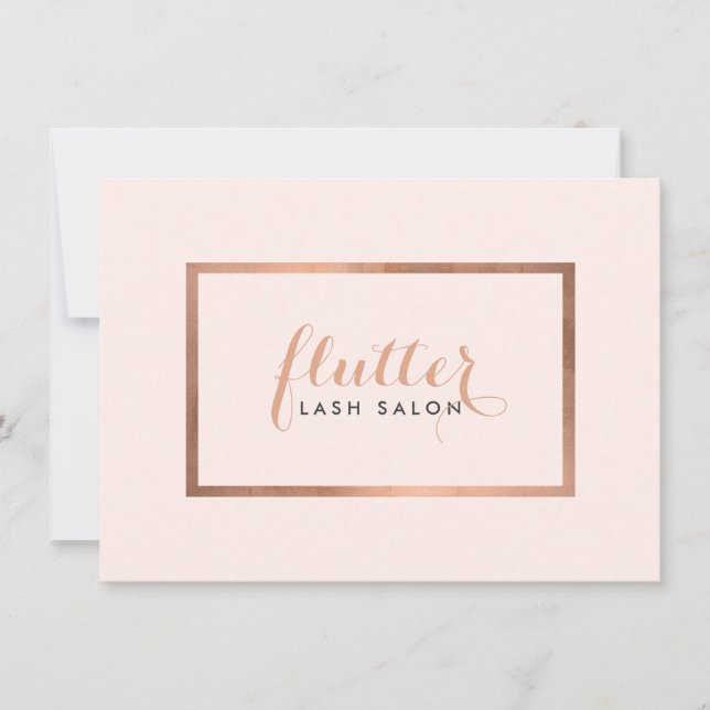 Simple Rosa Gold Lash Salon Certificado de Regalo  (Anverso)