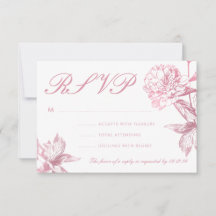 Simple Rosa Oro Moderno Boda Floral RSVP