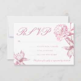 Simple Rosa Oro Moderno Boda Floral RSVP
