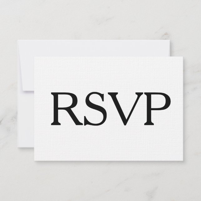 Simple RSVP en blanco y negro y opción Entree (Anverso)