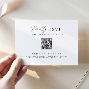 Simple RSVP Minimalista con tarjeta de código QR