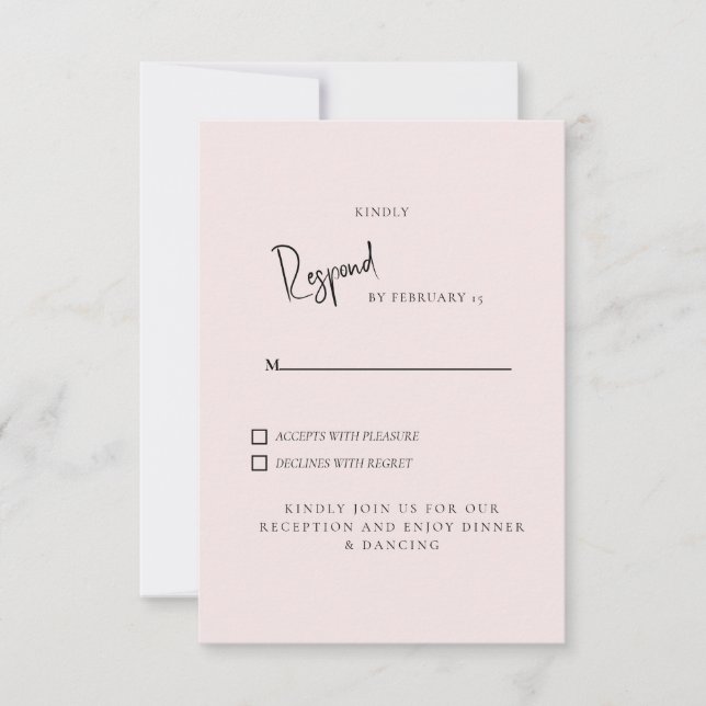 Simple Rubor Wedding RSVP (Anverso)