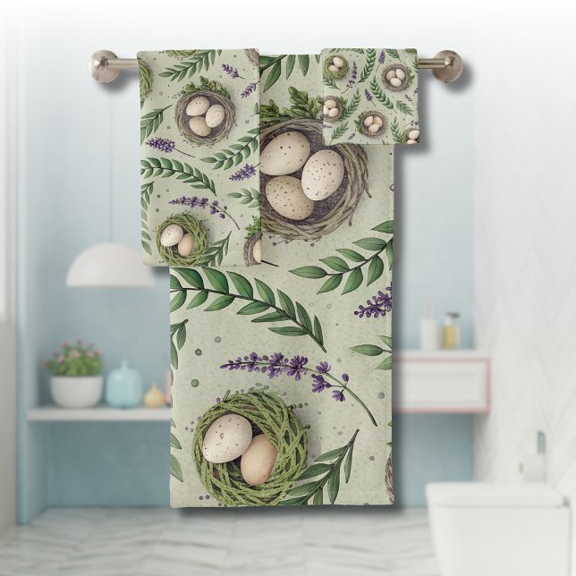 Simple Sage Green Easter Eggs Lavender Nest (Subido por el creador)