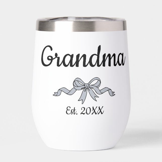 Simple Script Bow Grandma Est. Year (Trasero)