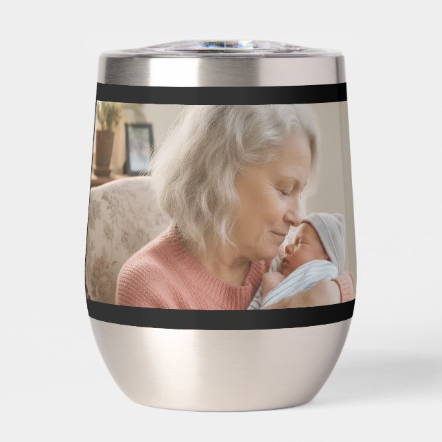 Simple Script Grandma Est.Photo Year Black (Frente)