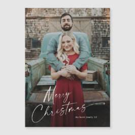 Simple Script Merry Christmas Photo Holiday Card