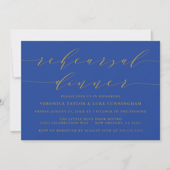 SIMPLE SCRIPT MODERNO | INVITACIÓN DE CENA REHEARS (Anverso)