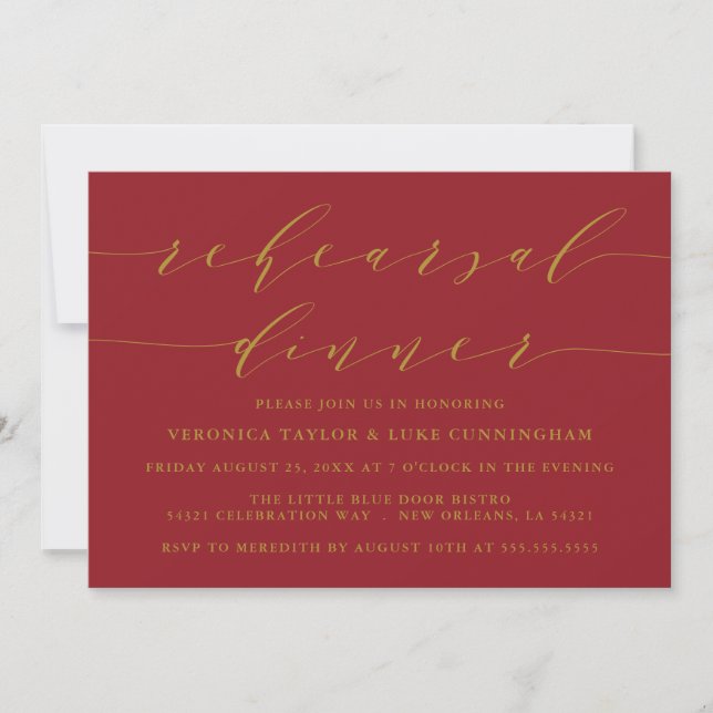 SIMPLE SCRIPT MODERNO | INVITACIÓN DE CENA REHEARS (Anverso)