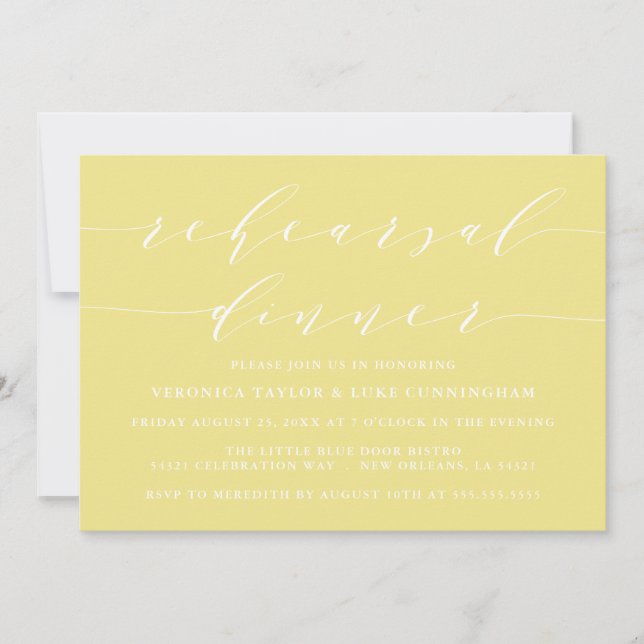 SIMPLE SCRIPT MODERNO | INVITACIÓN DE CENA REHEARS (Anverso)
