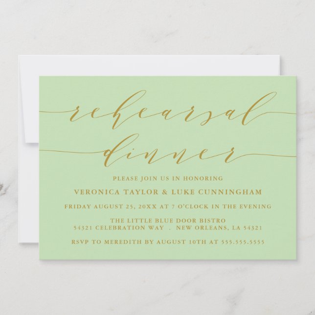 SIMPLE SCRIPT MODERNO | INVITACIÓN DE CENA REHEARS (Anverso)