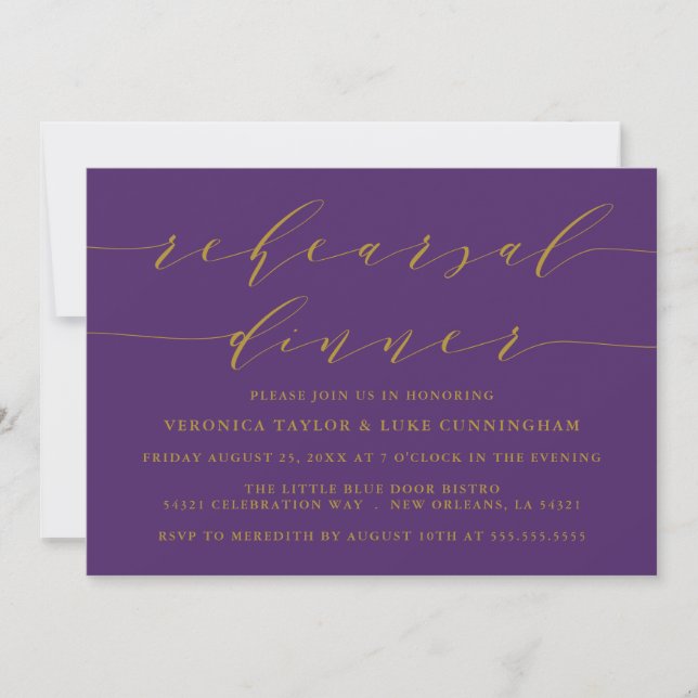 SIMPLE SCRIPT MODERNO | INVITACIÓN DE CENA REHEARS (Anverso)