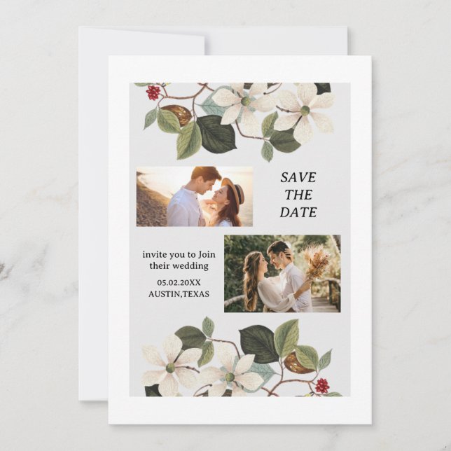 Simple Script Photo Wedding guardar las tarjetas d (Anverso)