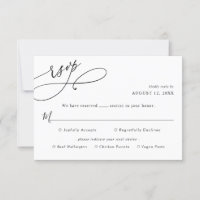 Simple Script Wedding Rsvp con tarjeta de opciones