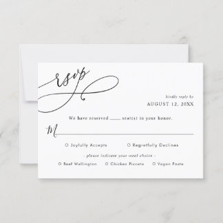 Simple Script Wedding Rsvp con tarjeta de opciones
