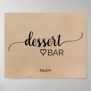Simple Señal de Barra de Postres con Caligrafía Kr