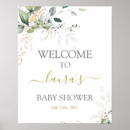 Simple señal de bienvenida de Baby Shower de verde