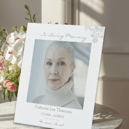 Simple Señal de pedestal de foto de funeral floral