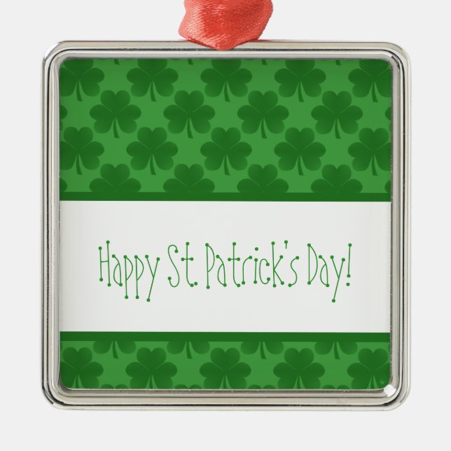Simple Shamrock Premium Square Ornamento (Frente)