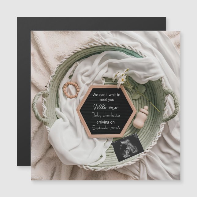 Simple soft Neutral Pregnancy Announcement gift (Anverso/Reverso)