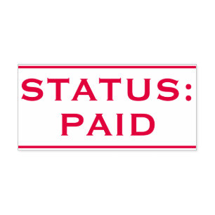 Simple "STATUS": Sello de goma pagado