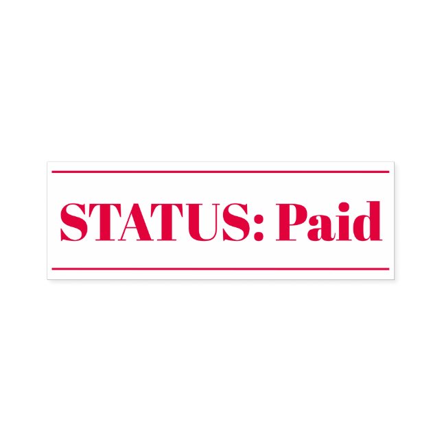 Simple "STATUS": Sello de goma pagado (Diseño)