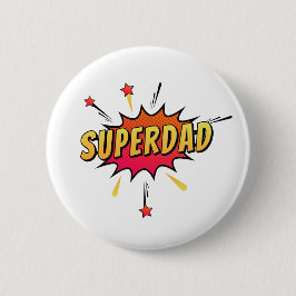 Simple Superdad Comic Retro Pop Art | Botón Pin