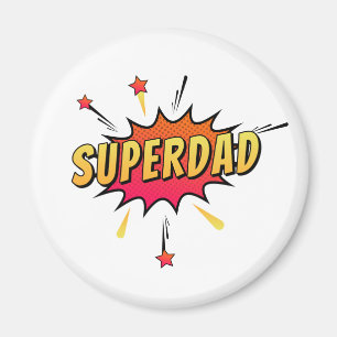 Simple Superdad Comic Retro Pop Art Imán