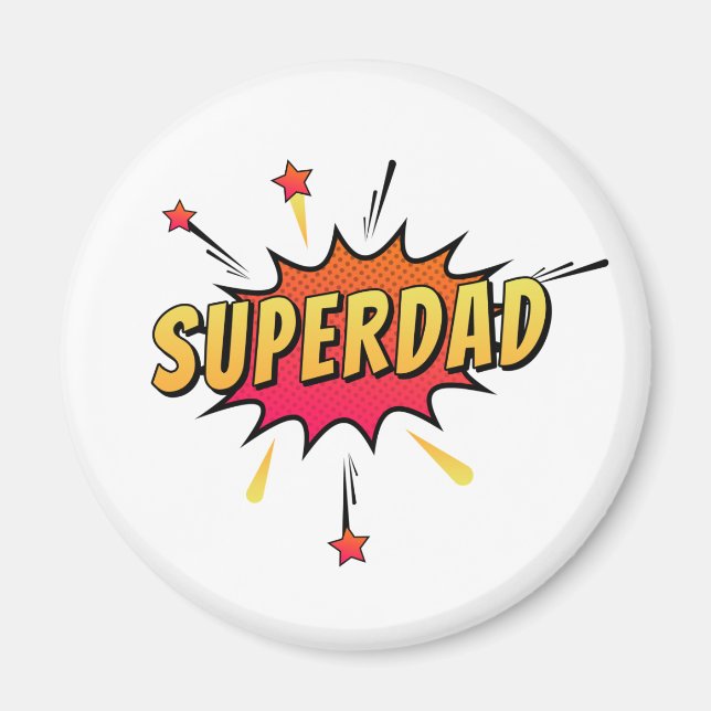 Simple Superdad Comic Retro Pop Art | Imán (Frente)