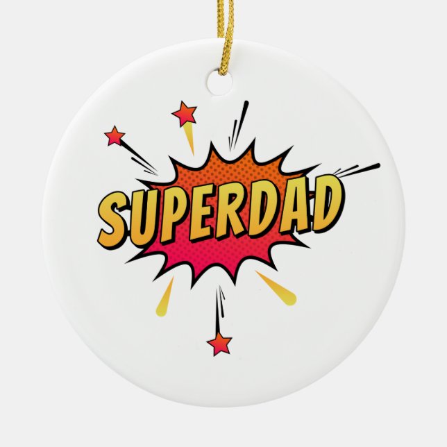 Simple Superdad Comic Retro Pop Art | Ornamento (Frente)