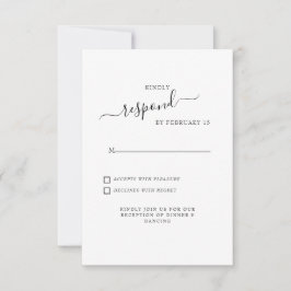 Simple Swash White Wedding RSVP