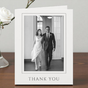 Simple Tarjeta de Agradecimiento de Boda con Foto