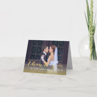 Simple Tarjeta de agradecimiento de boda con guión