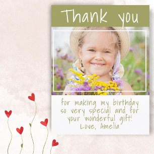 Simple tarjeta de agradecimiento de cumpleaños con