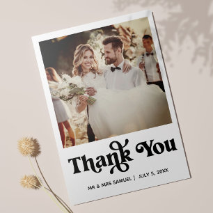 Simple tarjeta de agradecimiento de foto de boda r