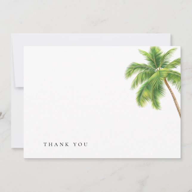 Simple Tarjeta de Agradecimiento de Funeral Tropic (Anverso)