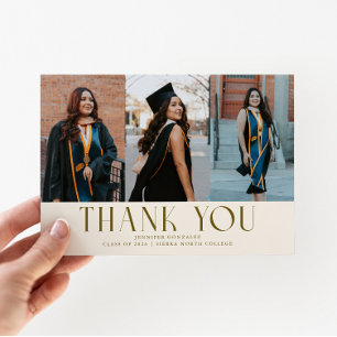 Simple tarjeta de agradecimiento de graduación mul