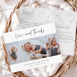 Simple Tarjeta de agradecimiento y amor para bebé 