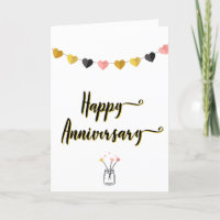 Simple tarjeta de aniversario feliz para parejas d