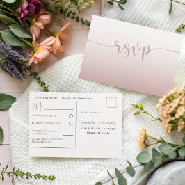 Simple Tarjeta de Confirmación de Boda de Oro Rosa