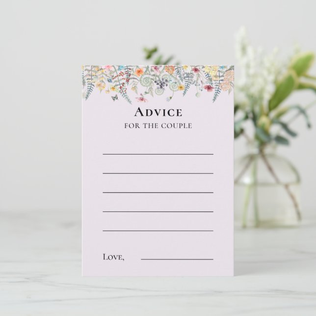 Simple tarjeta de consejo de lavanda de flores sil (Anverso de pie)