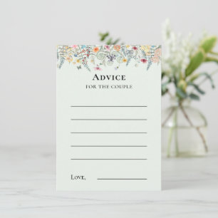 Simple tarjeta de consejo verde de flor silvestre