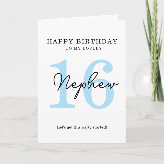 simple tarjeta de cumpleaños 16. (Anverso)