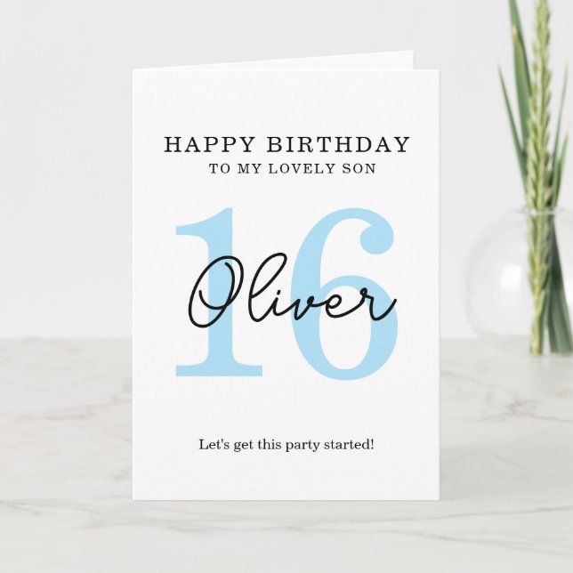 simple tarjeta de cumpleaños 16. (Anverso)