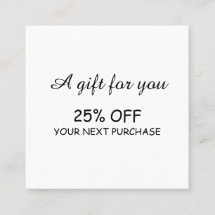 simple tarjeta de descuento de caligrafía mínima
